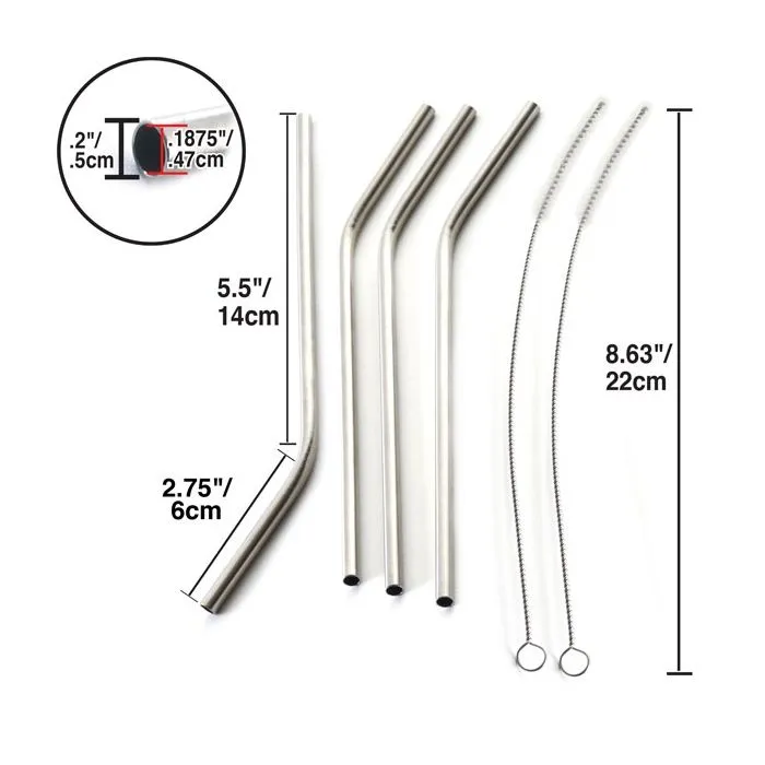 Straws Stainless Steel 4pk