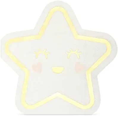 Twinkle Little Star Paper Napkins for Baby Shower, Gender Reveal Party (50 Pack)