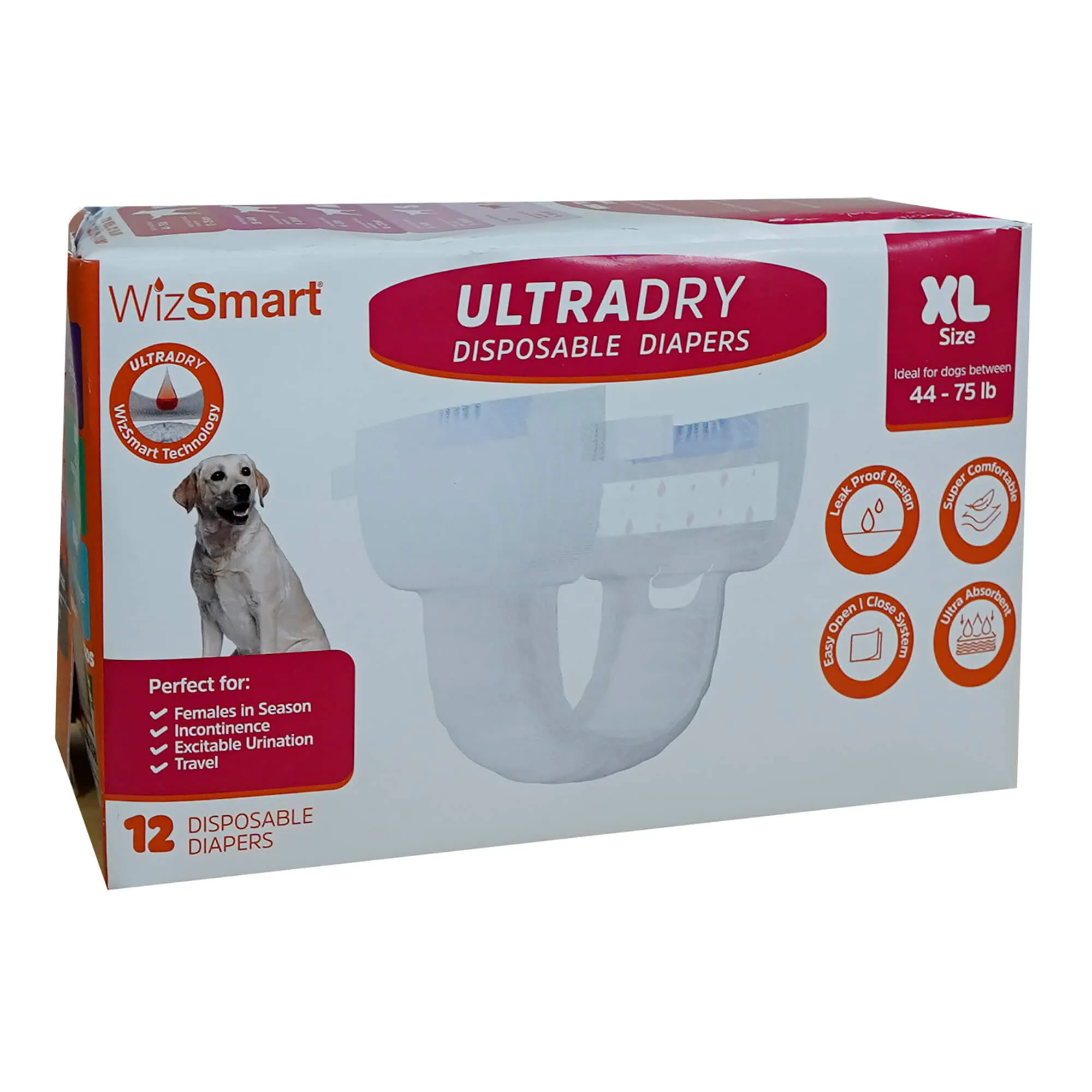 WizSmart UltraDry Disposable Diapers, 12 ct