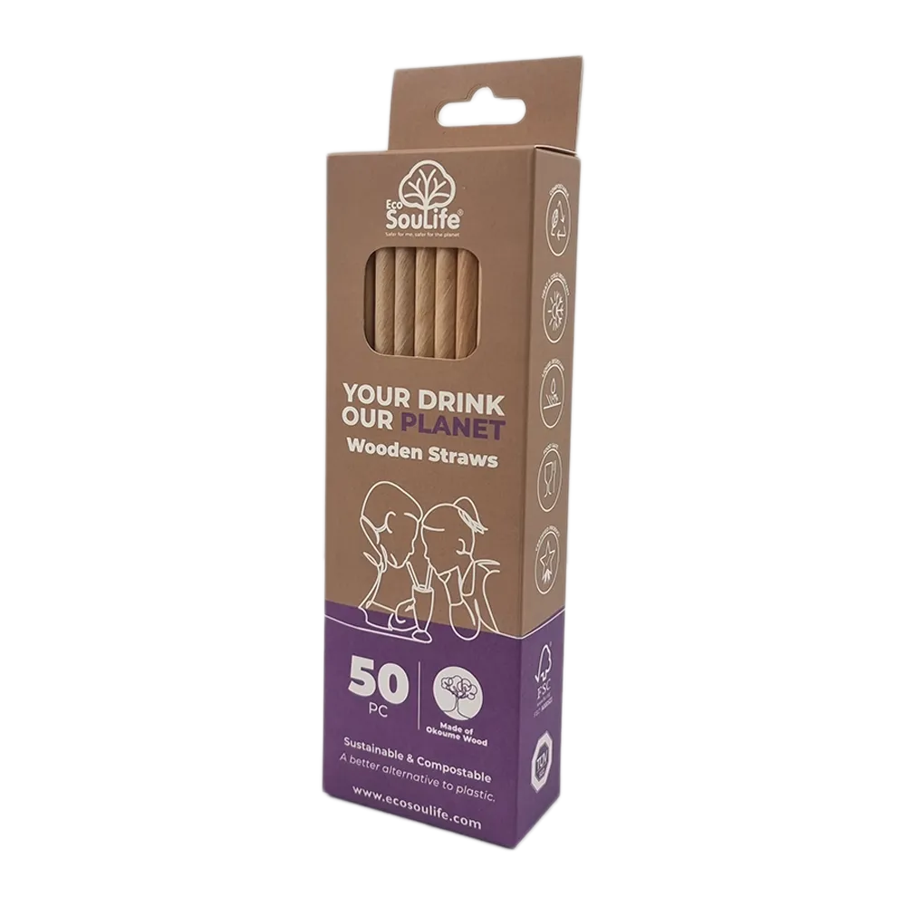 Wooden Straws 50PC